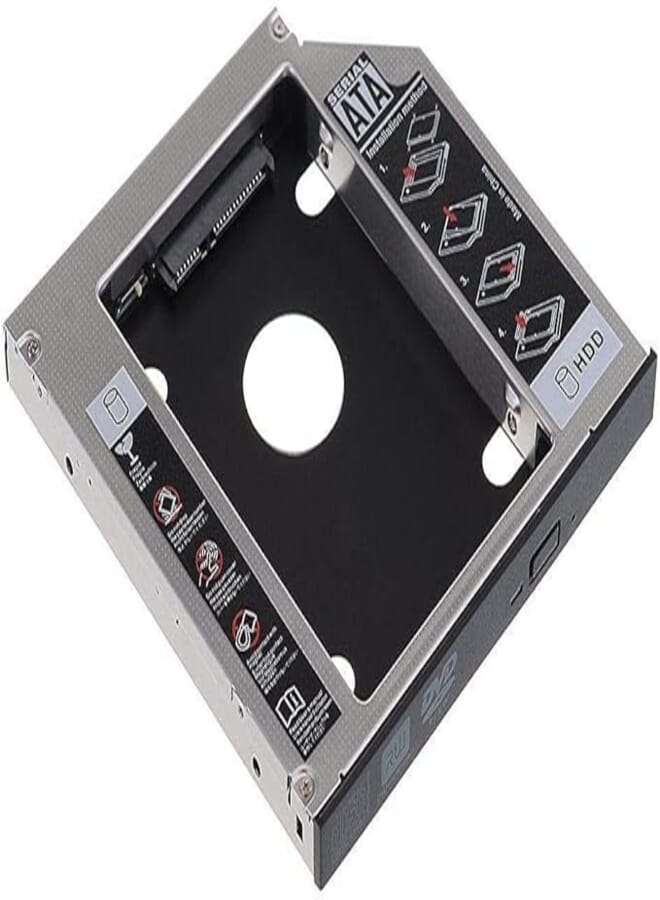Aluminum 9.5mm 2nd Hard Disk Drive Caddy Case Adapter For Universal Laptop Cd / Dvd-rom Optical Bay - Black